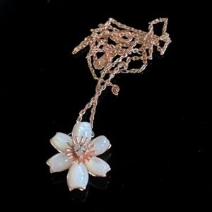 Rose du Noel Rose Gold Plated Sterling Silver Clover Flower Necklace